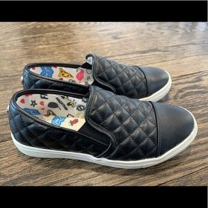 Black Quilted Steve Madden Slide Sneaker